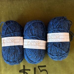 NWT Plymouth Encore Blue Yarn Skeins